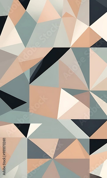Obraz A clean and modern geometric pattern in soft pastel colors, with sharp lines and triangles creating a minimalist yet stylish mobile wallpaper design.