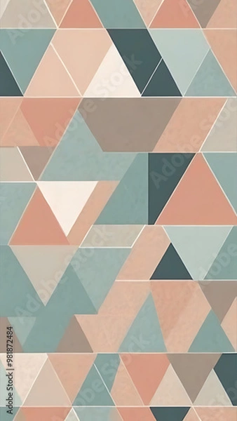 Fototapeta A clean and modern geometric pattern in soft pastel colors, with sharp lines and triangles creating a minimalist yet stylish mobile wallpaper design.