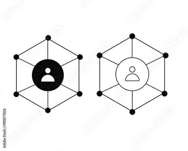 Obraz Stakeholder editable stroke and solid web icon set.
