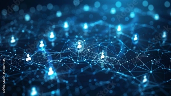 Fototapeta Modern cloud technology background with cloud computing services and digital network connections