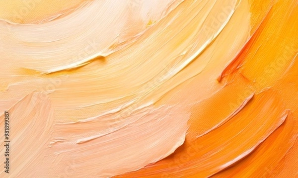 Fototapeta thick autumn tones acrylic impasto texture, Generative AI