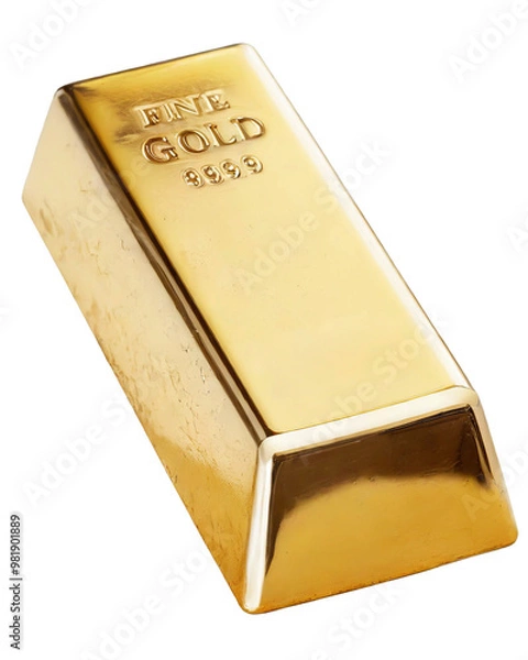 Fototapeta gold bar isolated on transparent background