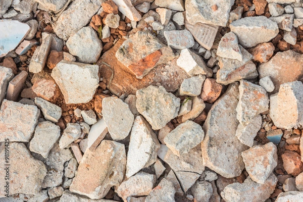 Fototapeta Chopped asphalt piled a bunch of different pieces