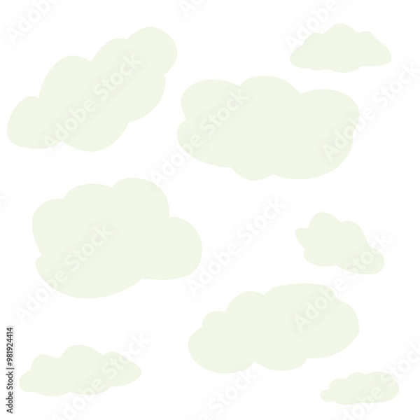 Fototapeta Effect drawing white clouds in cartoon style.