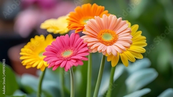 Fototapeta Gerbera Blossoms in a Vibrant Display