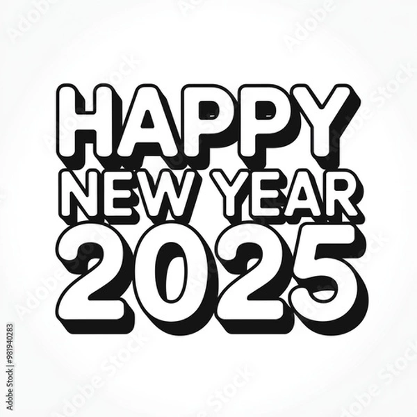 Fototapeta HAPPY NEW YEAR 2025 DESIGN