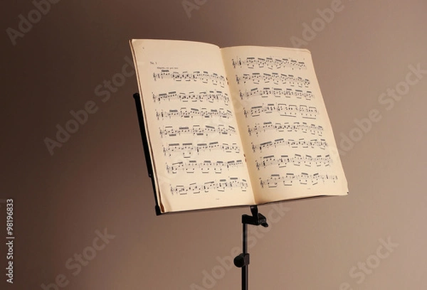 Obraz Music stand on brown background