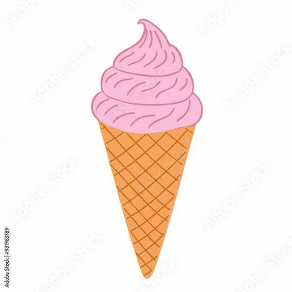 Fototapeta ice cream and cone with lines