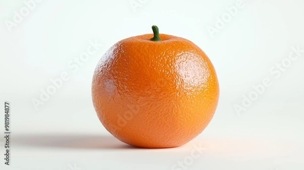 Fototapeta Vivid 3D Render of Fresh Tangerine on White Background