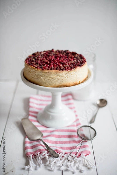 Fototapeta cranberry cheesecake 