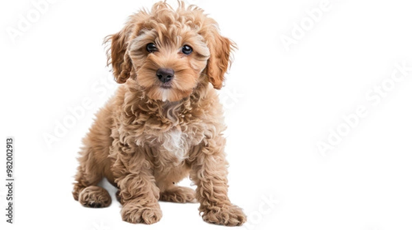 Obraz Mini Labradoodle full body isolate on transparent background