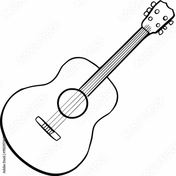 Obraz acoustic guitar vector illustration