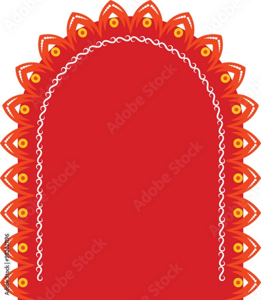 Fototapeta Hindu Festive Decorative Frame and Background, Indian Wedding Card Backgroun and frame