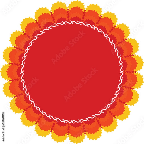 Fototapeta Hindu Festive Decorative Frame and Background, Indian Wedding Card Backgroun and frame