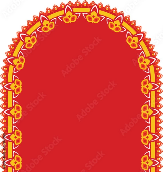 Fototapeta Hindu Festive Decorative Frame and Background, Indian Wedding Card Backgroun and frame