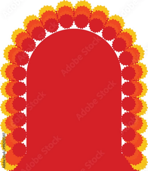 Fototapeta Hindu Festive Decorative Frame and Background, Indian Wedding Card Backgroun and frame
