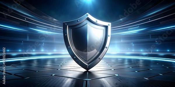 Fototapeta Futuristic shield in the background, futuristic, shield, protection, technology, sci-fi, defense