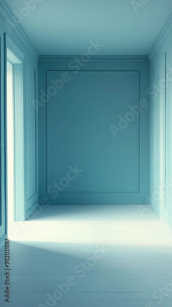 Obraz Leerer Raum in Farbe Petrol