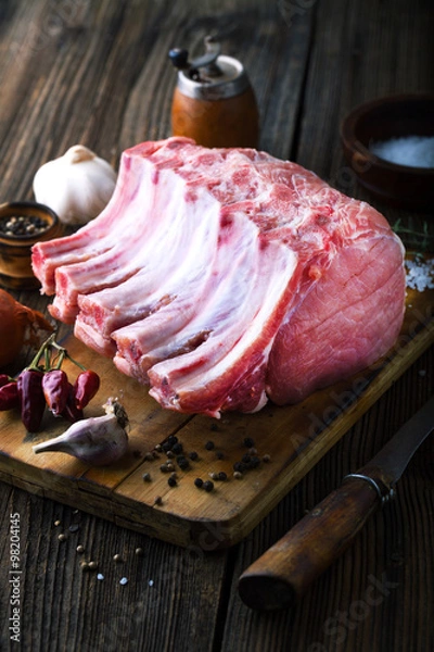 Fototapeta Raw pork chop