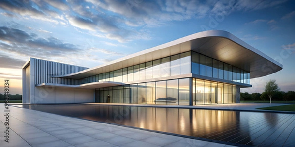 Fototapeta Minimal modern building with futuristic design and architecture , architecture, minimal, modern, futuristic, building