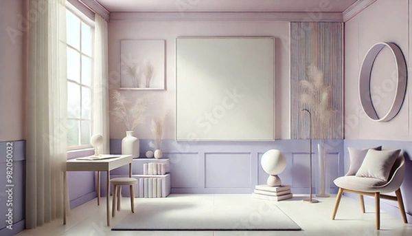 Fototapeta A cozy, modern living room