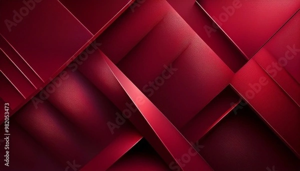 Obraz Abstract Maroon Geometric Background with Gradient Shades and Soft Light Reflections