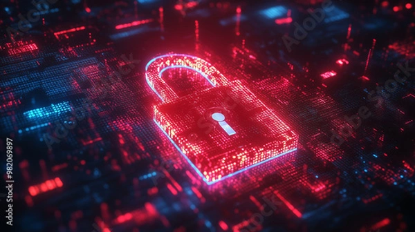 Fototapeta cybersecurity concept Global network security technology, business people protect personal information. Encryption with a padlock icon on the virtual interface.
