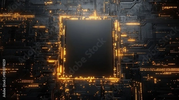 Fototapeta Sophisticated Cyber Monday Template with Dark and Gold Elements