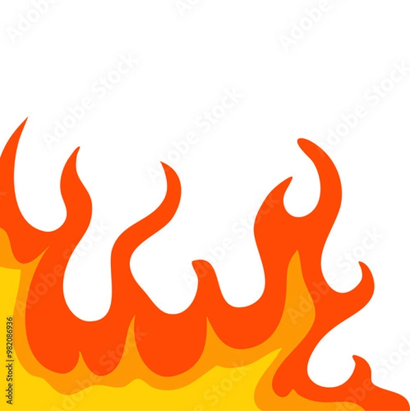 Fototapeta Fire Frame Corner Border