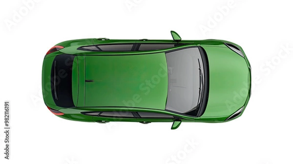 Obraz Car top view on white transparent background