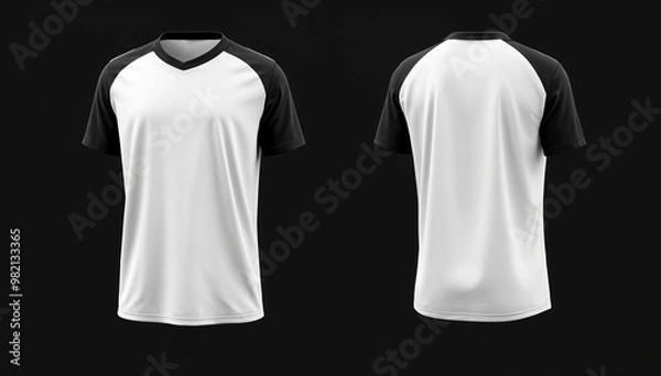 Fototapeta t shirt template. t shirt design. t shirts on a mannequin. t shirt isolated. t shirt templates. 3D mockup clothes front and back view. template design. blank clothes design. t shirt template