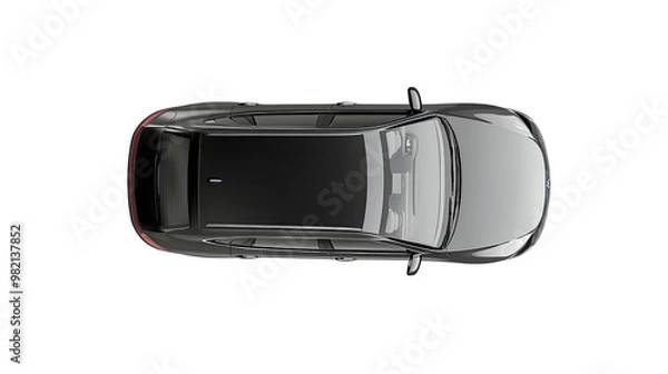 Obraz Car top view on white transparent background