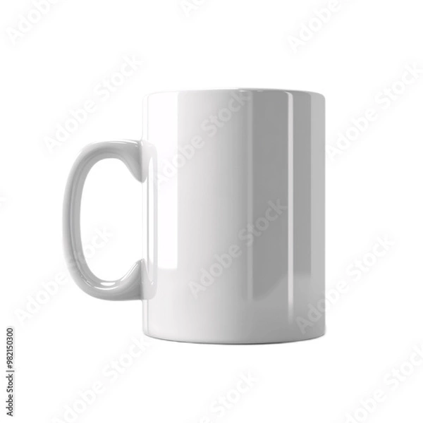 Fototapeta 3D illustration of an empty mug for identity mockup, ultra-sharp and clear, isolated on white background