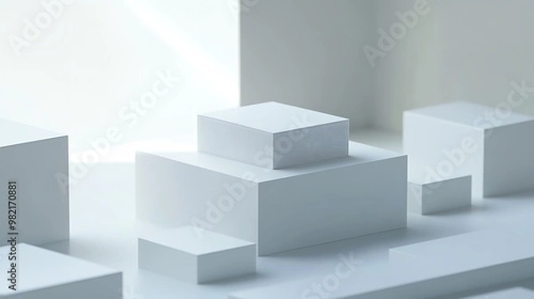 Fototapeta Blank business card mockup on white textured background 3d illustration 3d rendering card template