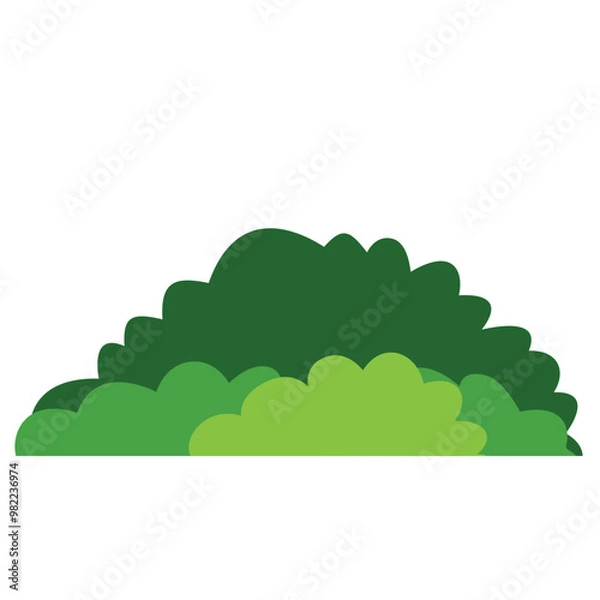 Fototapeta Green bush on white background. Vector illustration