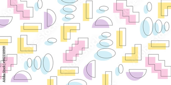 Fototapeta ポップな幾何学模様の背景