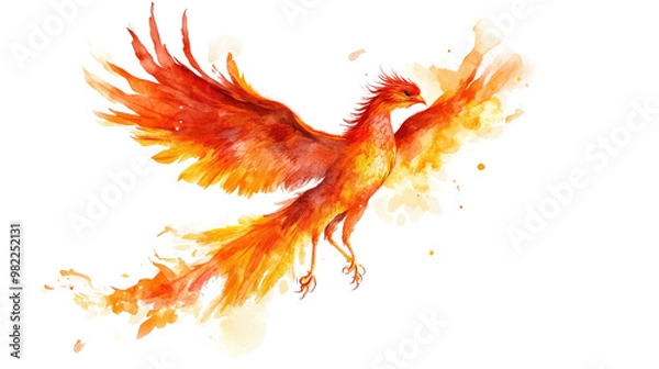 Fototapeta phoenix bird on a white transparent background