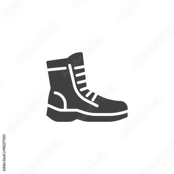 Fototapeta Military boot vector icon
