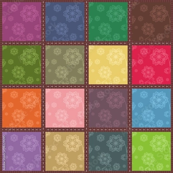 Fototapeta patchwork background with different patterns