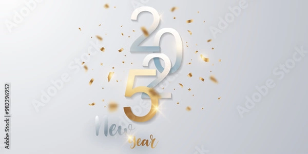 Obraz Happy New Year 2025 background. Elegant design. Vector illustration of festival