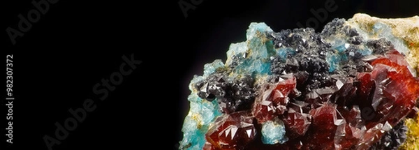 Fototapeta Quenstedtite is rare precious natural geological stone on gradient background in low key, isolate. AI generated.