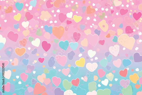 Fototapeta Colorful hearts pattern background