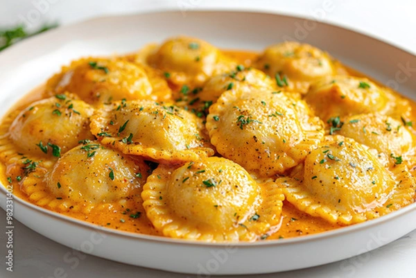 Obraz Pumpkin sauce with ravioli