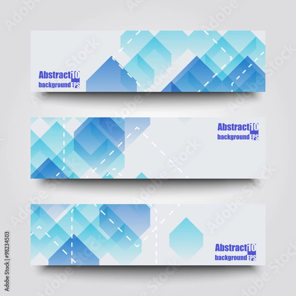 Fototapeta Set of banner templates with abstract background.