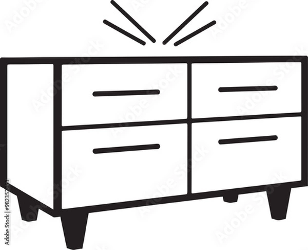 Obraz Geometric Modern Dresser Vector Graphics for Structured Spaces