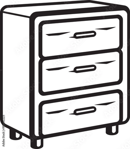 Obraz Stylish Modern Dresser Vector Graphics for Trendy Decor