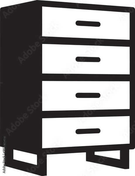 Obraz Detailed Modern Dresser Vector Graphics for Realistic Interiors