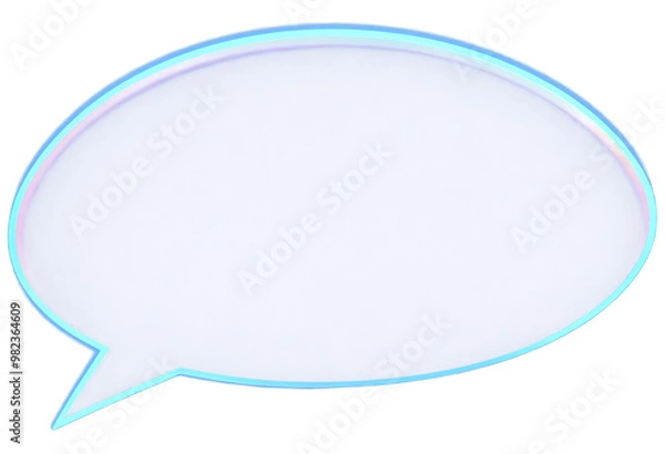 Obraz Blue Glowing Text Bubble on a transparent background