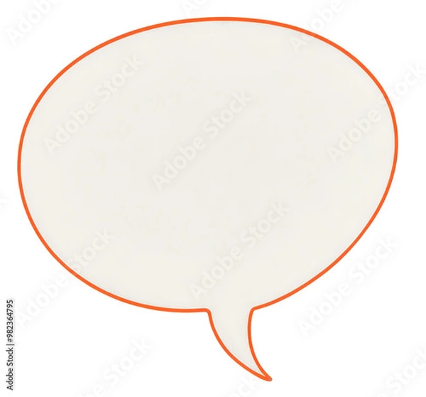 Fototapeta Orange outline speech bubble on transparent background