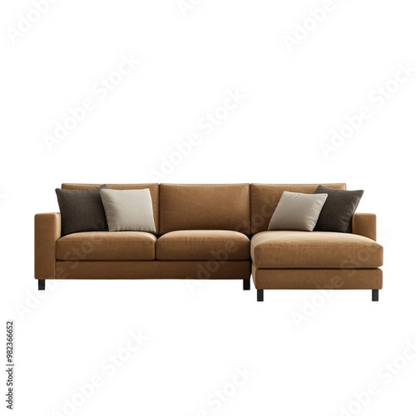 Fototapeta Modern Charm and Comfort: Elegant Sofa with Stylish Cushions for Every Living Space